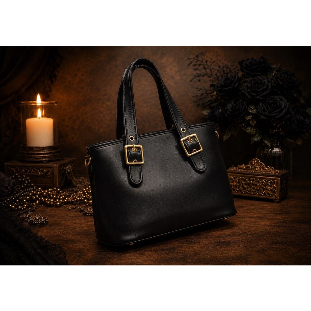 Vintage Coach Legacy Satchel Black Leather Bag